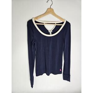 Thomas Kelly Women Top Blouse Bamboo Size Medium Blue